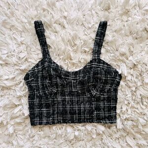 NWOT Japna Tweed Crop Tank Top Size Small